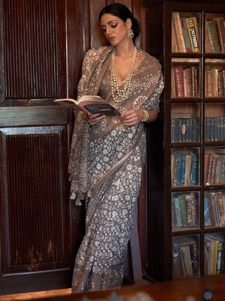 Anouk Dabu Zari Bagru Saree - Distacart