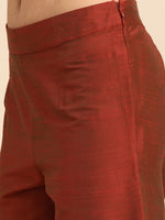 Thumbnail for All About You Women Rust Embroidered Kurta with Trousers & Dupatta - Distacart