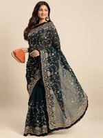 Thumbnail for kasee Floral Zari Pure Georgette Saree - Distacart