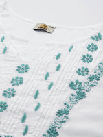 Thumbnail for ADA Ethnic Motifs Embroidered Chikankari Floral Kurta - Distacart