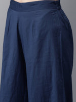 Thumbnail for Anouk Women Navy Blue Printed Kurta with Palazzos - Distacart