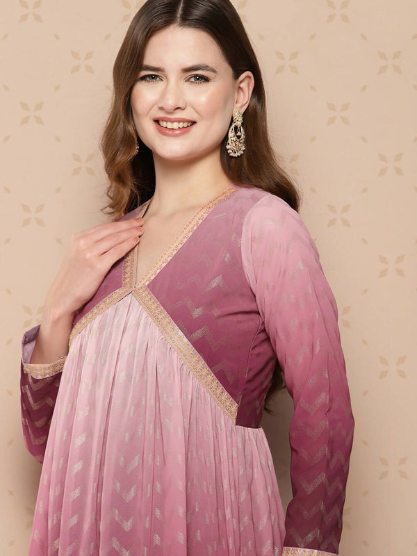 Ahalyaa Women's Traditional wear Ethnic Dress - Burgundy - Distacart