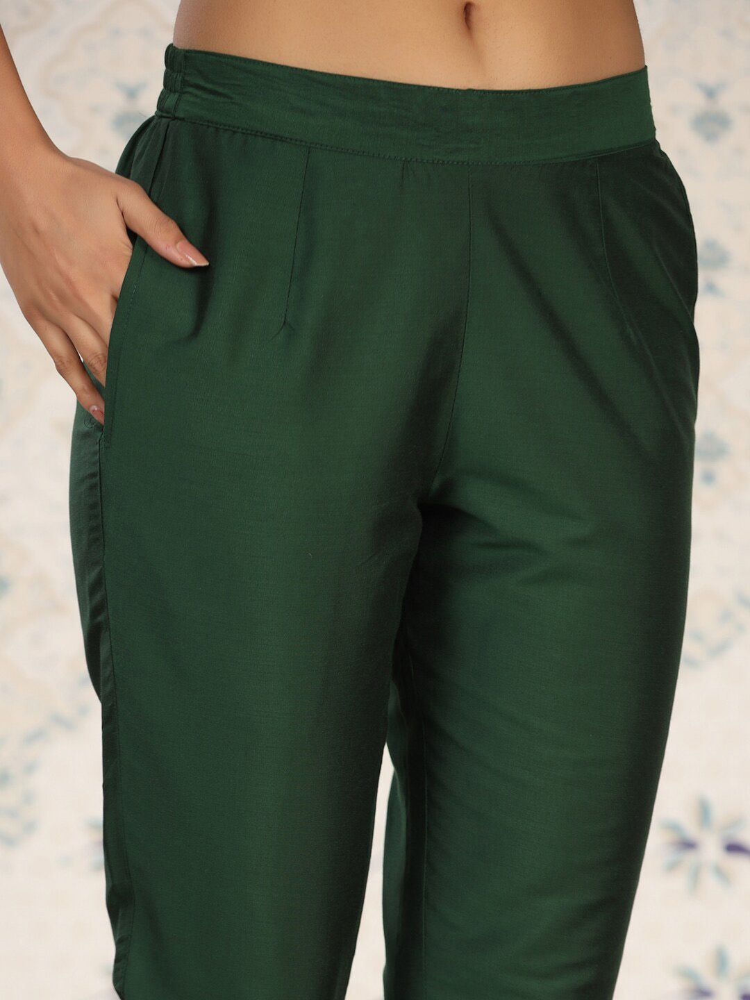 Ode by House of Pataudi Yoke Design Embroidered Kurta with Trousers - Distacart