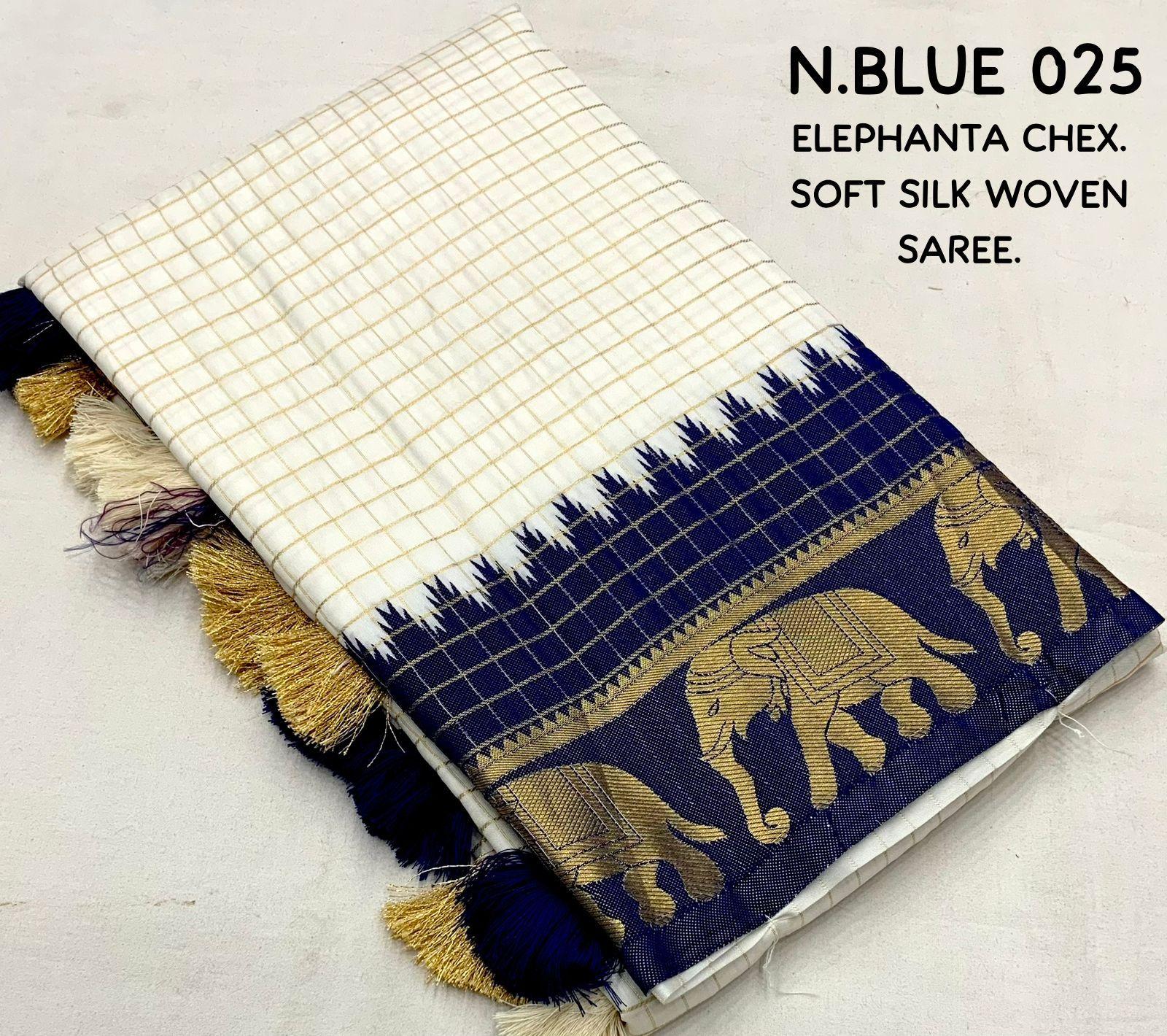 Nblue Silk Zari Woven Saree with Unstitched Blouse - Hiral Fashion - Distacart