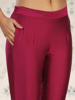 Thumbnail for Ode by House of Pataudi Yoke Design Embroidered Kurta with Trousers - Distacart