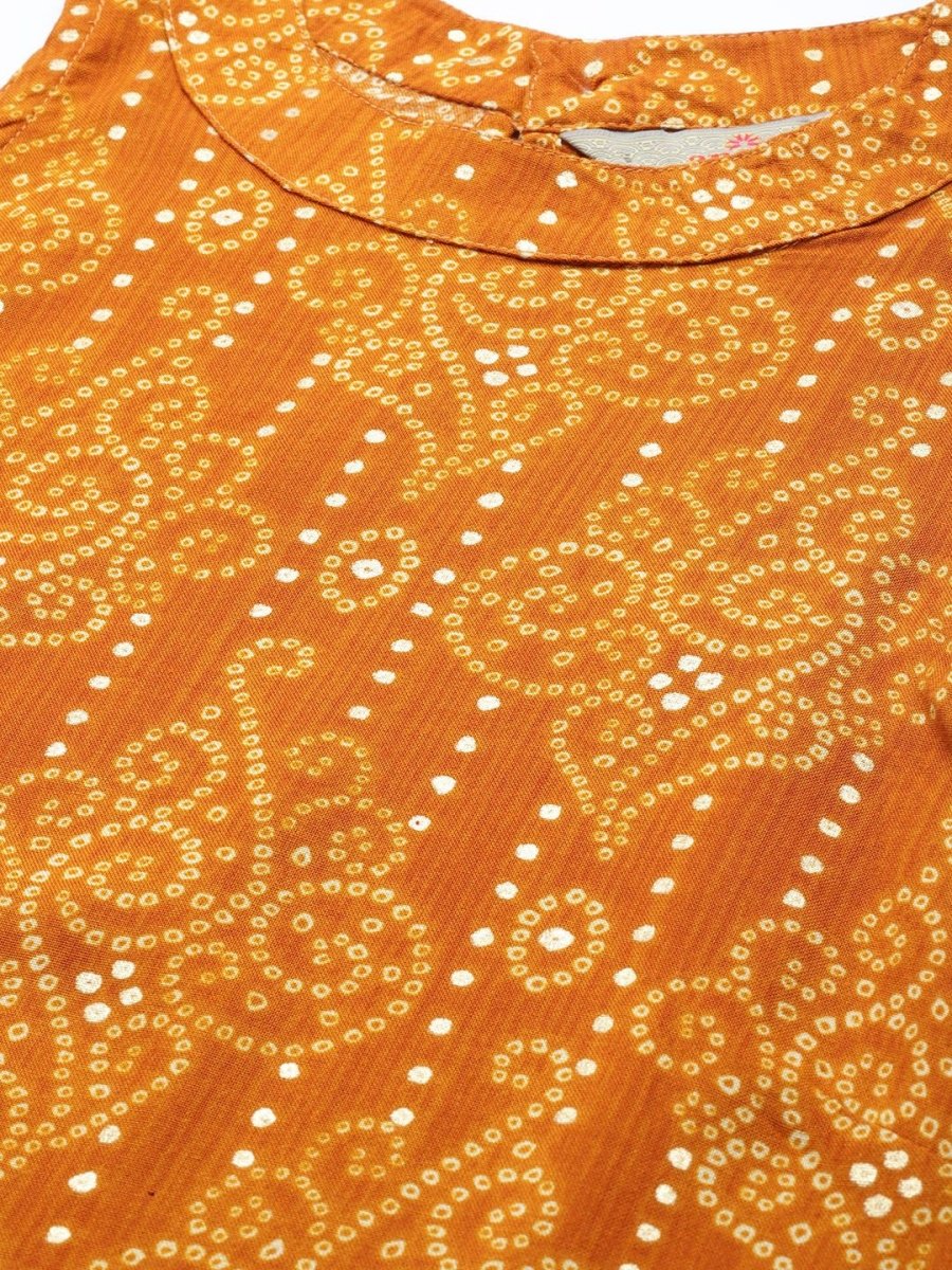 Anouk Women Yellow Bandhani Printed Kurta - Distacart