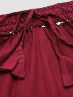 Thumbnail for TAG 7 Women Maroon Solid Flared Palazzos