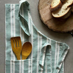 Thumbnail for Oak & Lily 100% Cotton Kitchen Apron-Green Striped - Dista