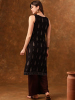 Thumbnail for Anouk Black Ethnic Motifs Printed Sleeveless Straight Kurta