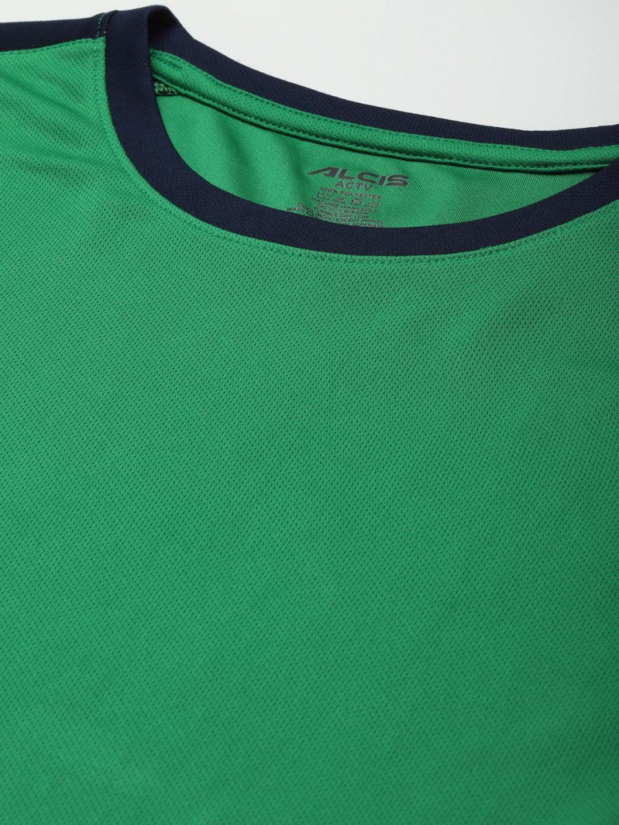 Alcis Men Green Printed Slim Fit T-shirt - Distacart