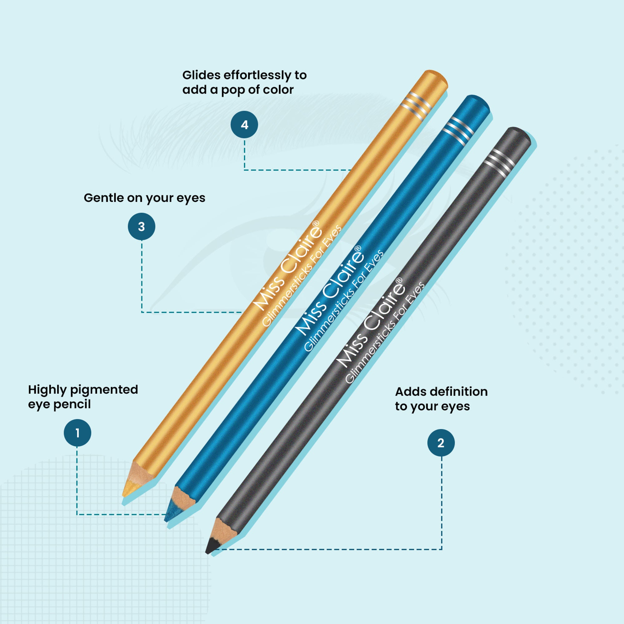 Miss Claire Glimmersticks For Eyes - Spring Green E-22