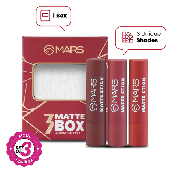 MARS Matte Lipsticks Box - 01 Reds and Maroons