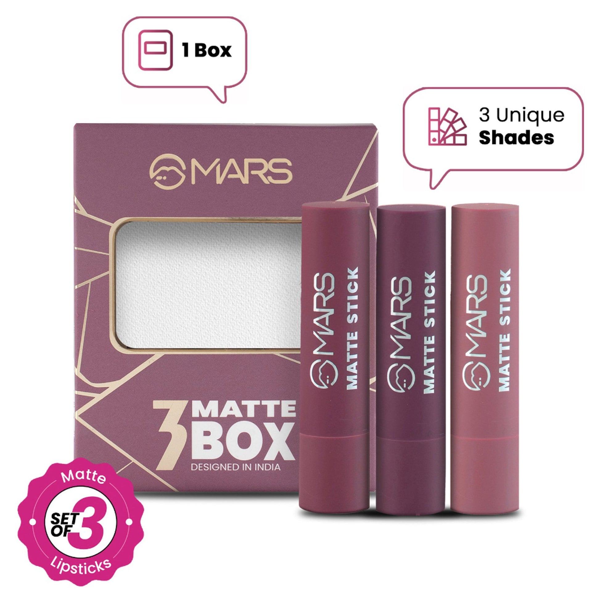 MARS Matte Lipsticks Box - 03 Plums
