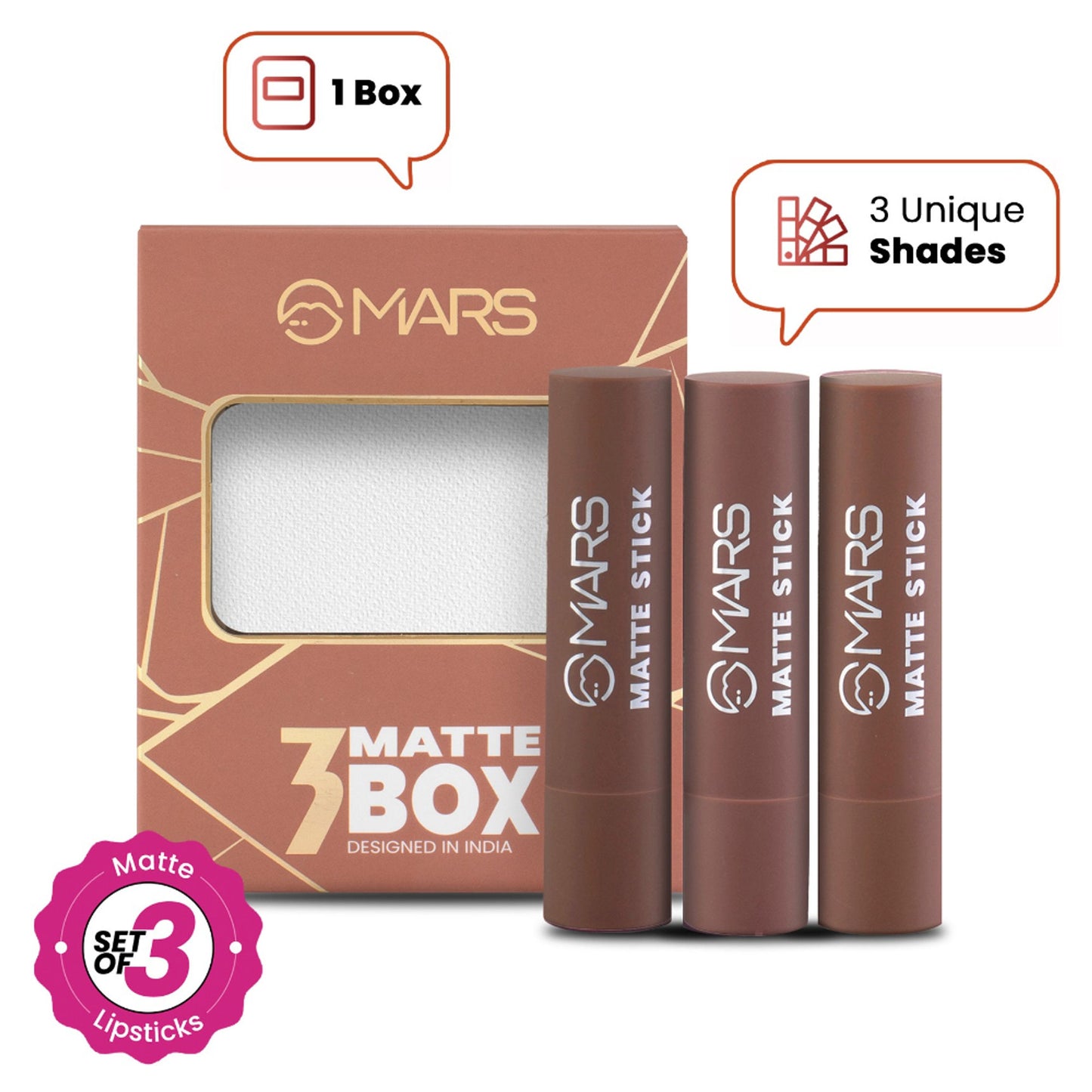 MARS Matte Lipsticks Box - 04 Browns