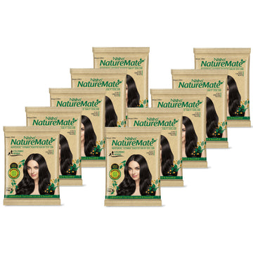 Nisha Nature Mate Henna-Based Hair Color Powder Sachet (Pack of 10) - Distacart
