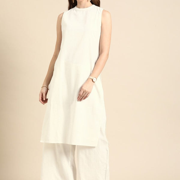 Anouk Women Regular Pure Cotton Kurta with Palazzos - Distacart