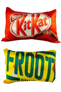 Thumbnail for Unique Fashion Pack of 2 Microfibre Filled Reversible Cushion For Kids - Kitkat And Frooti - Distacart