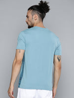 Thumbnail for Alcis Men Blue Solid Slim Fit Gym T-shirt - Distacart