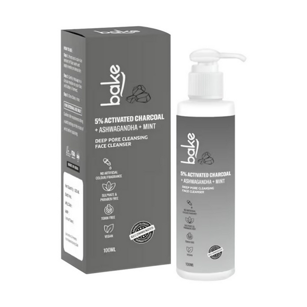 Bake 5% Activated Charcoal Face Cleanser - Distacart
