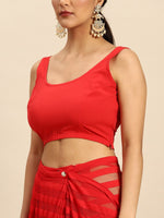 Thumbnail for Ahalyaa Striped Net Ready To Wear Saree - Distacart