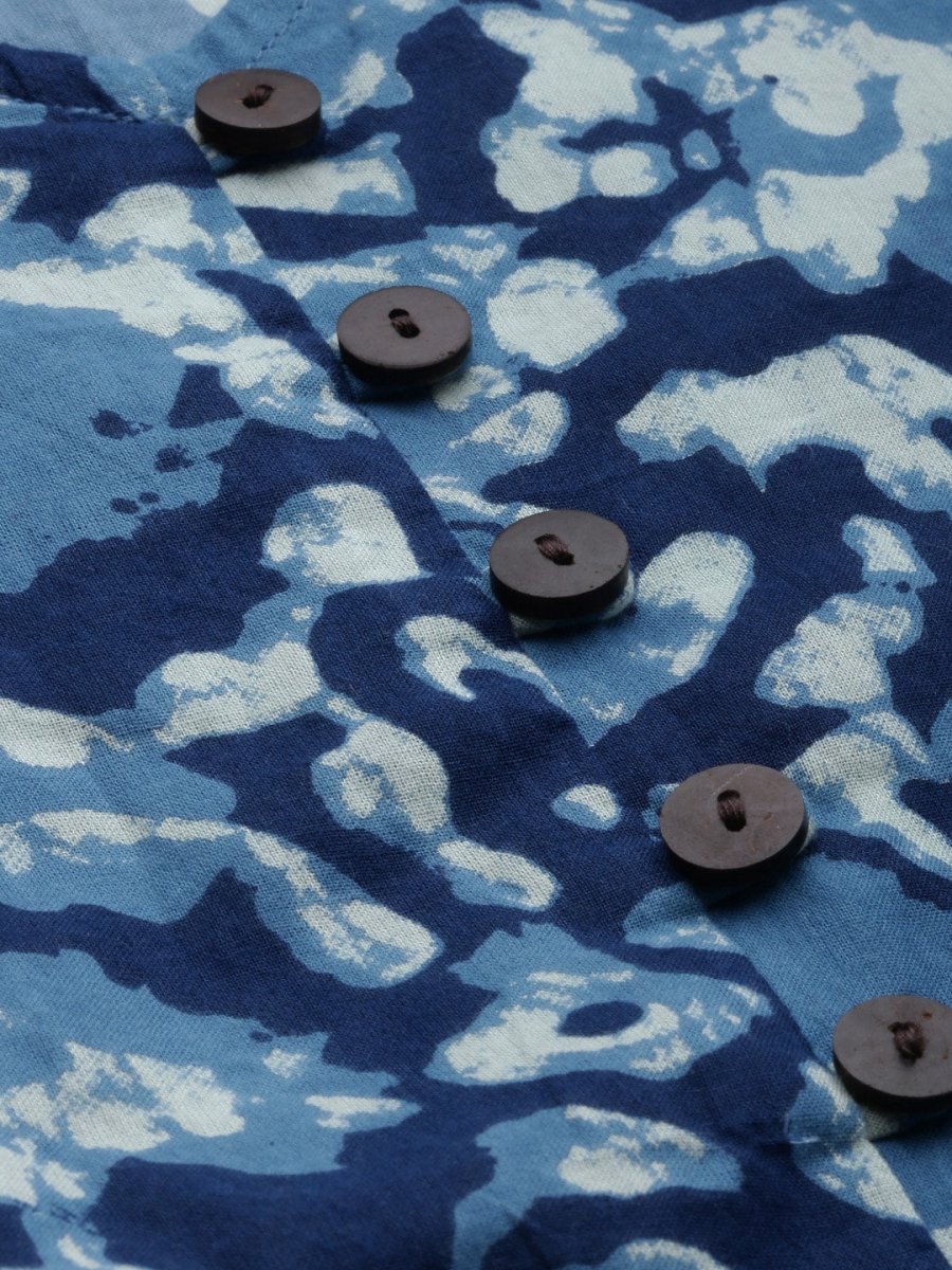 Anouk Women Navy Blue Printed Kurta with Palazzos - Distacart