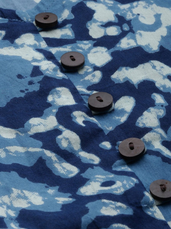 Anouk Women Navy Blue Printed Kurta with Palazzos - Distacart