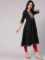 Thumbnail for Aks Embroidered Round Neck Anarkali Kurta - Distacart