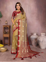 Thumbnail for Aastha Fashion Light Brown Silk Sarees Weaving Saree - Distacart