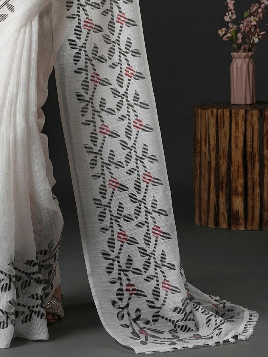 Anouk Floral Printed Block Print Saree - Distacart