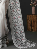 Thumbnail for Anouk Floral Printed Block Print Saree - Distacart