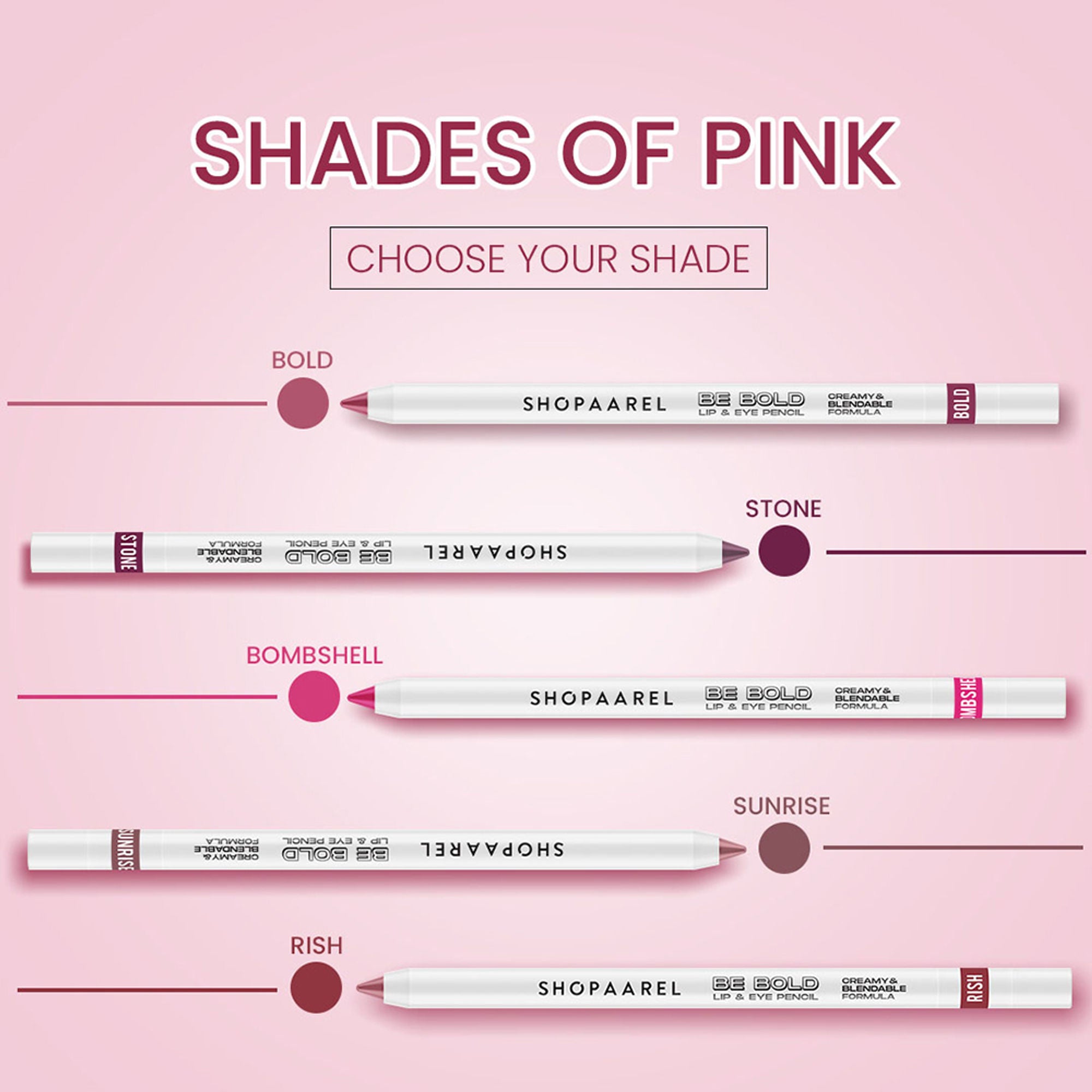 Shopaarel Be Bold Lip & Eye Pencil - Bold - Distacart