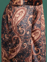Thumbnail for Sangria Velvet Finish Paisley Design Gotta Patti Kurta with Palazzos