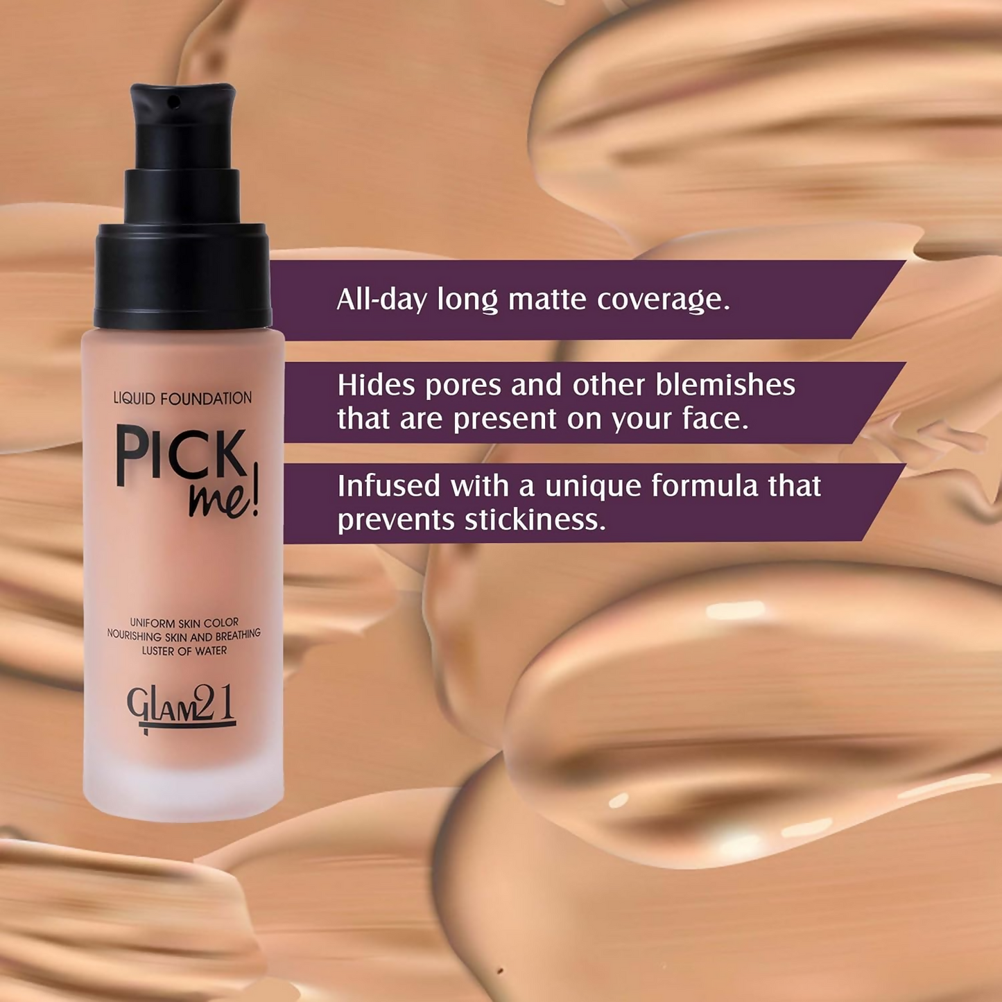 Glam21 Pick Me Matte Foundation - Fudge - Distacart