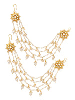 Thumbnail for Ruby Raang Gold Kundan and Pearl Chain (set of 2)