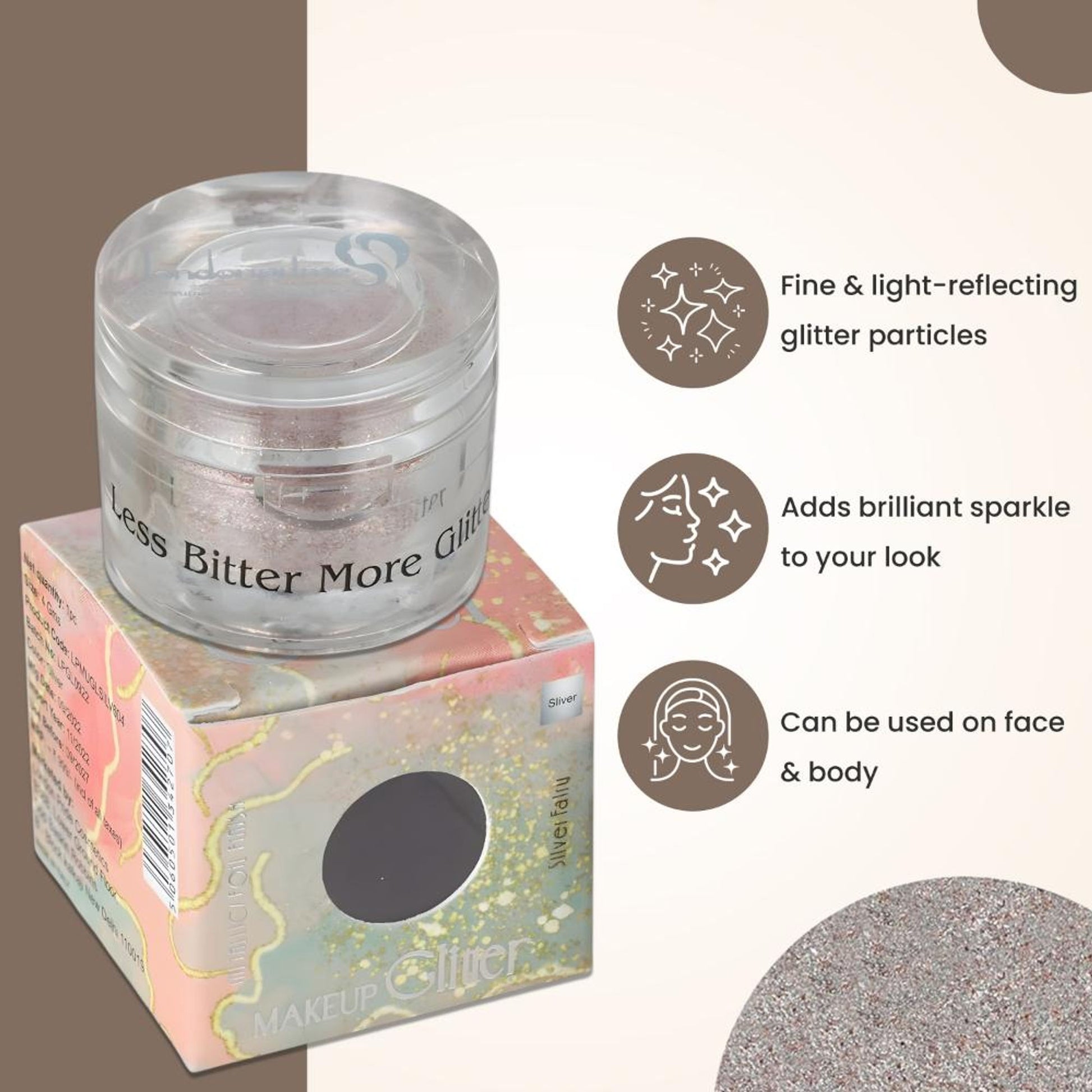 london prime makeup glitter silver