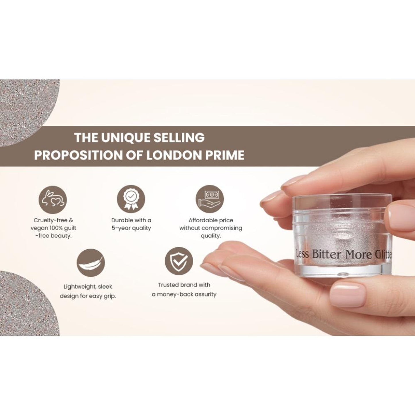 london prime makeup glitter silver