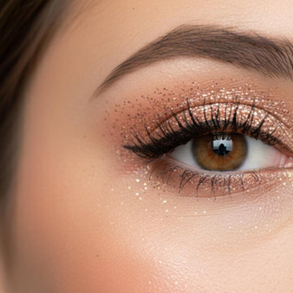 london prime makeup glitter copper peach