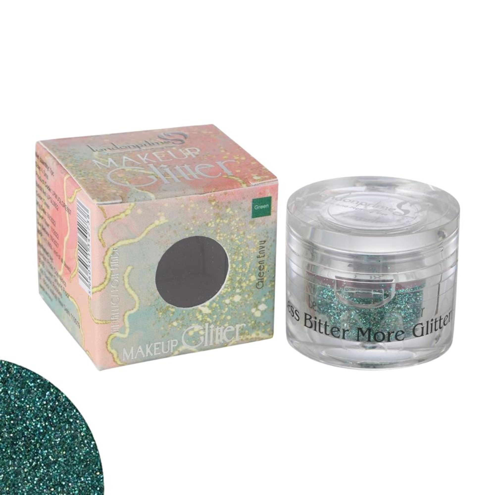 london prime makeup glitter green