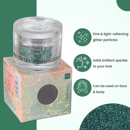 london prime makeup glitter green