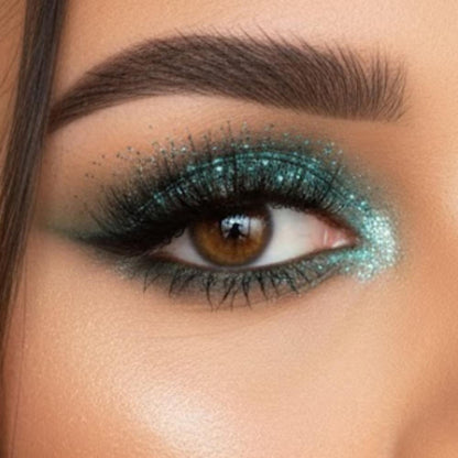 london prime makeup glitter green