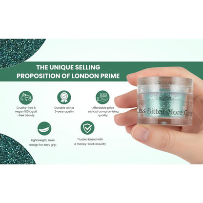 london prime makeup glitter green