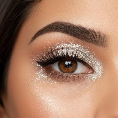 london prime makeup glitter white gold