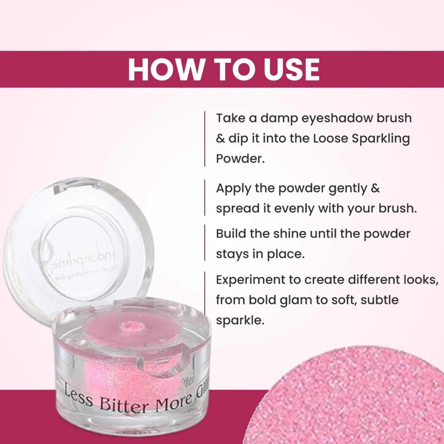 london prime makeup glitter florocent pink
