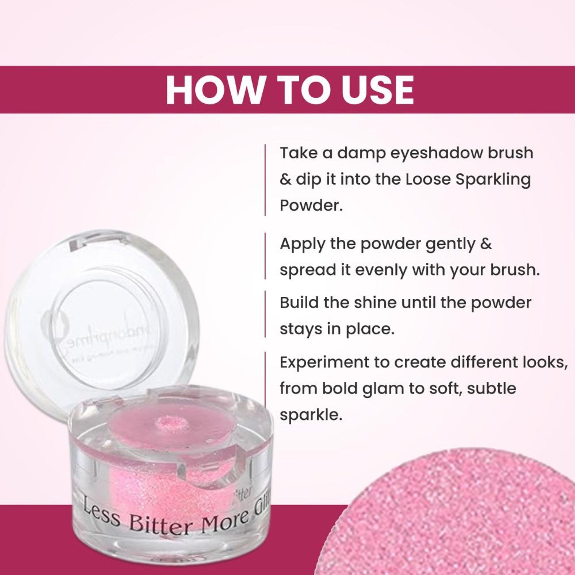 london prime makeup glitter florocent pink