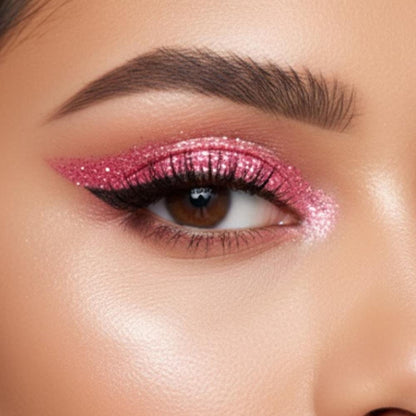 london prime makeup glitter florocent pink