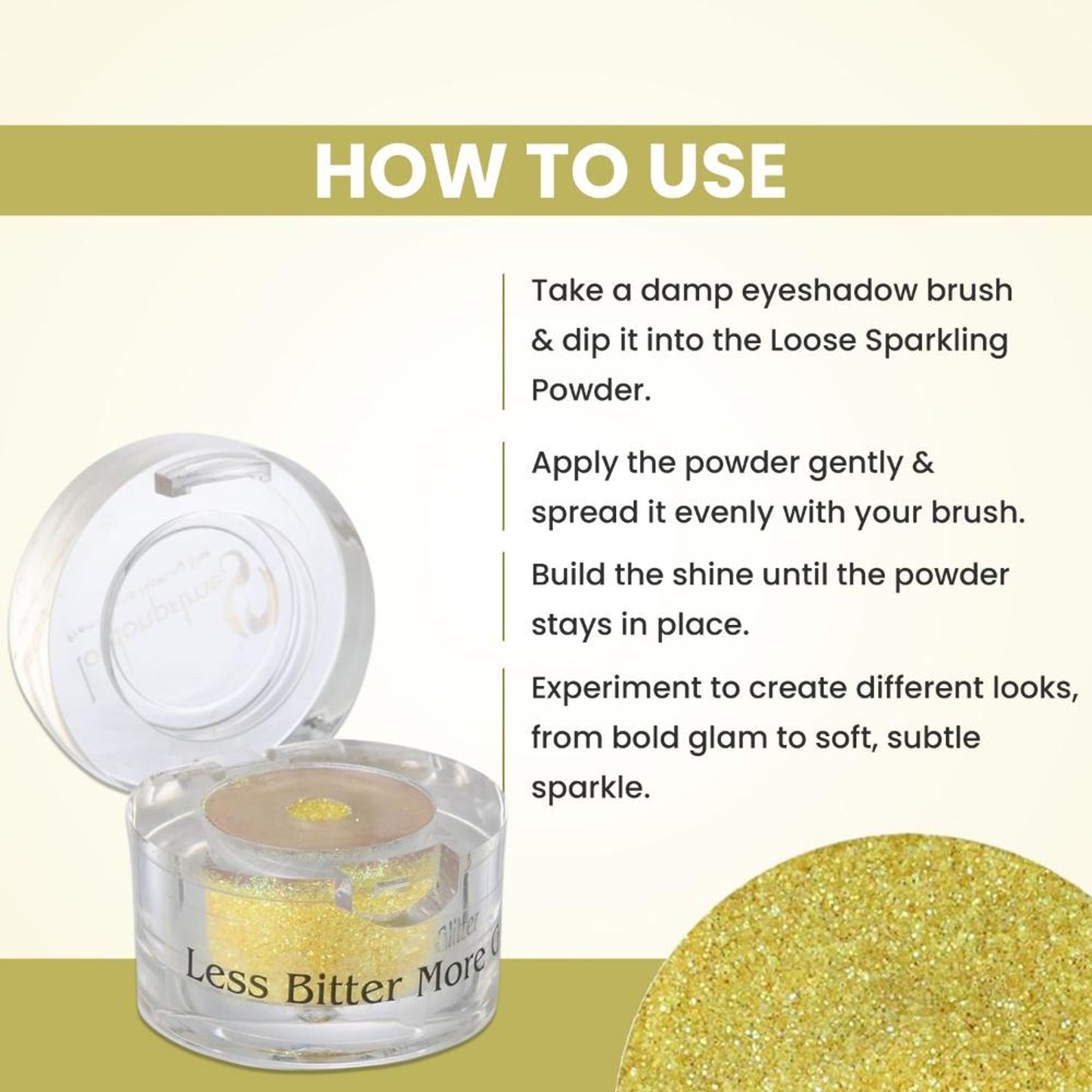 london prime makeup glitter yellow