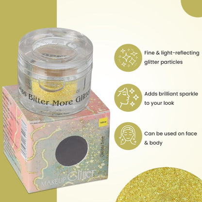 london prime makeup glitter yellow