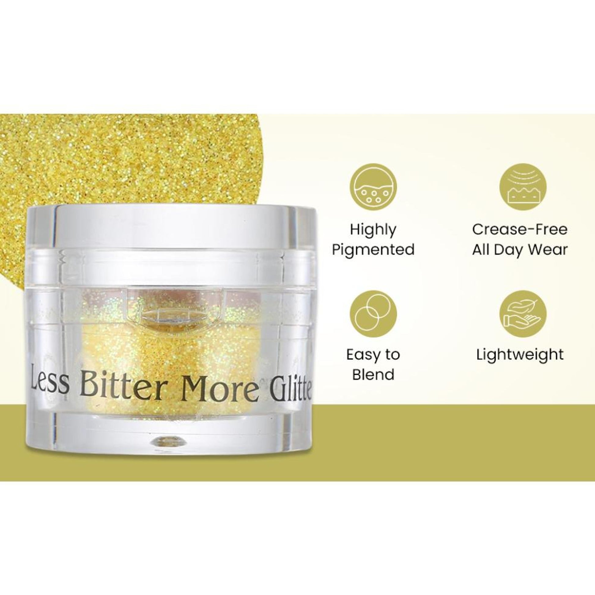 london prime makeup glitter yellow