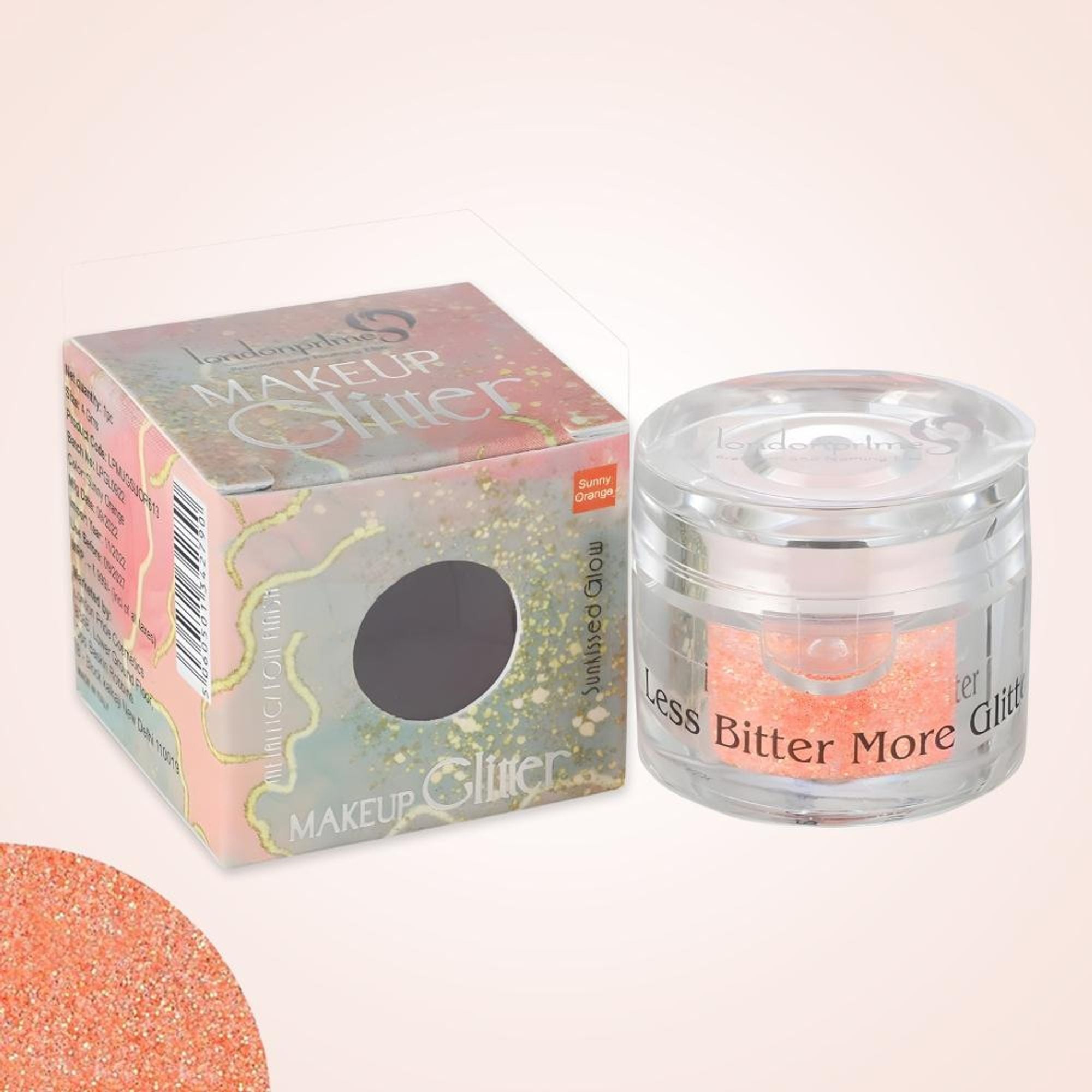london prime makeup glitter sunny orange