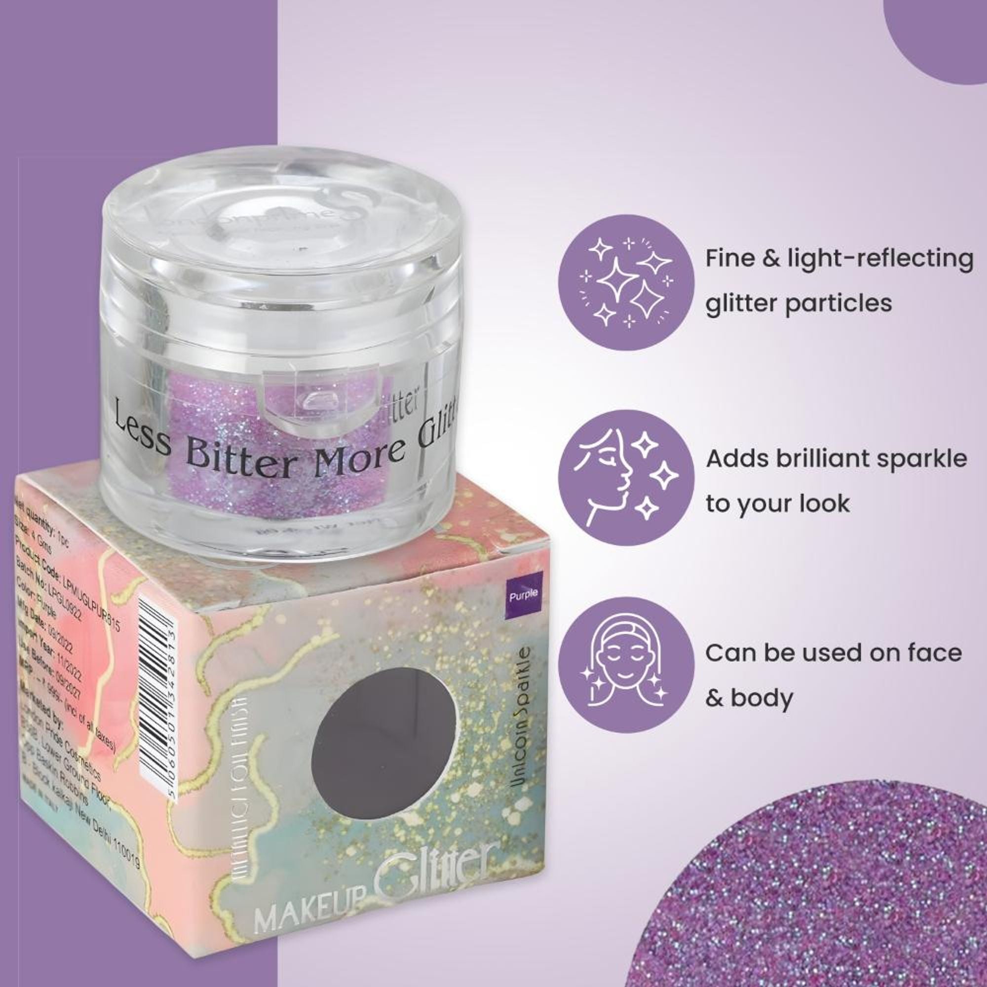 london prime makeup glitter purple